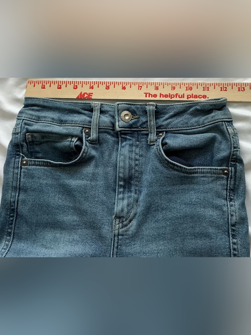 Free People "We The Free" Light Wash Ankle Skinny Denim Jeans 26 Raw Hem Boho - Picture 6 of 12